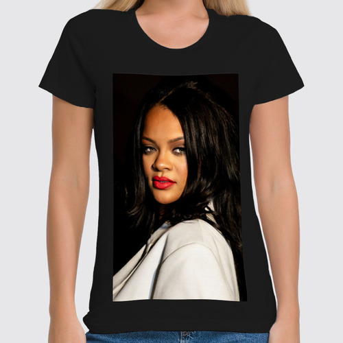 Заказать женскую футболку в Москве. Футболка классическая Rihanna от THE_NISE  - готовые дизайны и нанесение принтов.