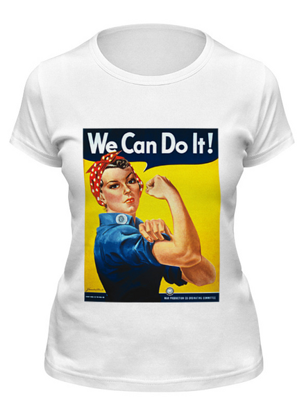 Заказать женскую футболку в Москве. Футболка классическая Американский плакат, 1943 г. от posterman - готовые дизайны и нанесение принтов.