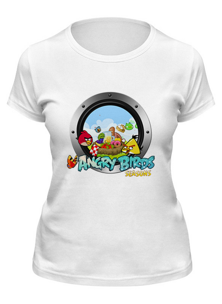 Заказать женскую футболку в Москве. Футболка классическая Angry Birds от THE_NISE  - готовые дизайны и нанесение принтов.