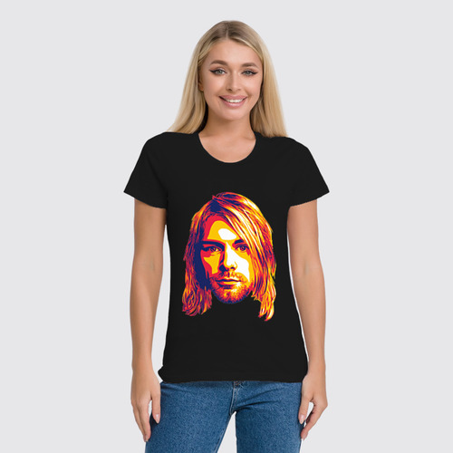Заказать женскую футболку в Москве. Футболка классическая Kurt Cobain от Jimmy Flash - готовые дизайны и нанесение принтов.