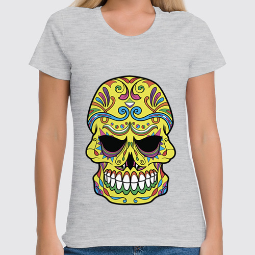 Заказать женскую футболку в Москве. Футболка классическая Skull от ideboshir - готовые дизайны и нанесение принтов.