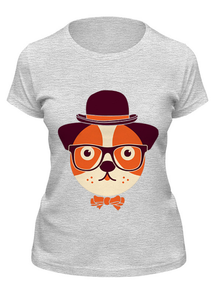 Заказать женскую футболку в Москве. Футболка классическая Собака в очках от originals - готовые дизайны и нанесение принтов.