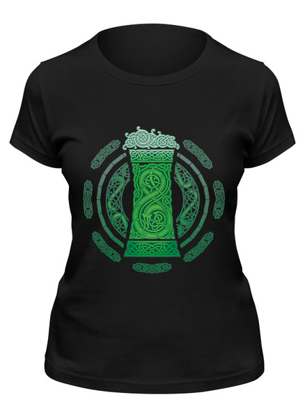 Заказать женскую футболку в Москве. Футболка классическая Зелёный Эль от printik - готовые дизайны и нанесение принтов.