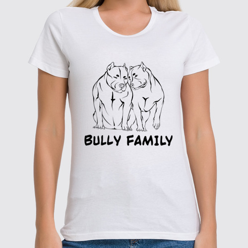 Заказать женскую футболку в Москве. Футболка классическая Bully family  от angelabelokopytova@gmail.com - готовые дизайны и нанесение принтов.