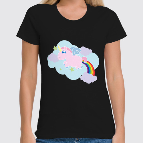 Заказать женскую футболку в Москве. Футболка классическая Единорог (Unicorn) от icase - готовые дизайны и нанесение принтов.