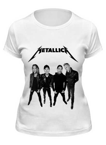 Заказать женскую футболку в Москве. Футболка классическая Metallica от Vladec11 - готовые дизайны и нанесение принтов.