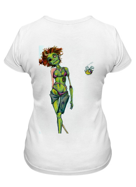 Заказать женскую футболку в Москве. Футболка классическая Zombie-Smock [I Love Zombies] от kyjib1992 - готовые дизайны и нанесение принтов.