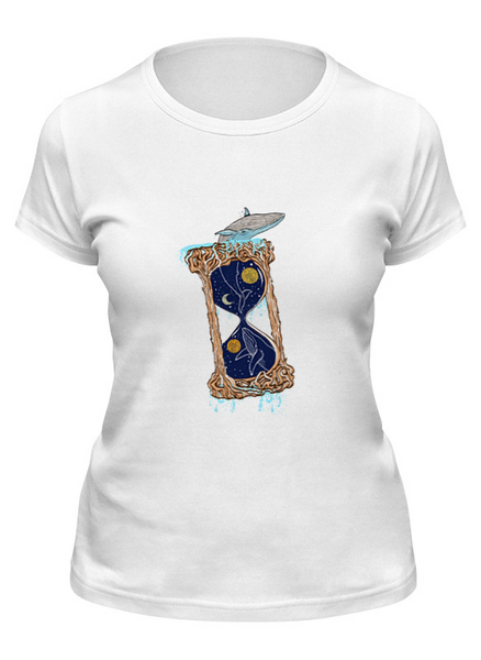 Заказать женскую футболку в Москве. Футболка классическая Песочные часы от THE_NISE  - готовые дизайны и нанесение принтов.
