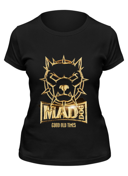 Заказать женскую футболку в Москве. Футболка классическая Mad dog gold от Серега Шнайдер - готовые дизайны и нанесение принтов.