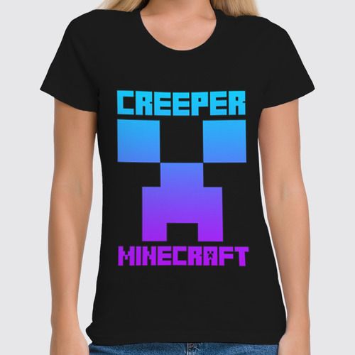 Заказать женскую футболку в Москве. Футболка классическая MINECRAFT CREEPER от weeert - готовые дизайны и нанесение принтов.