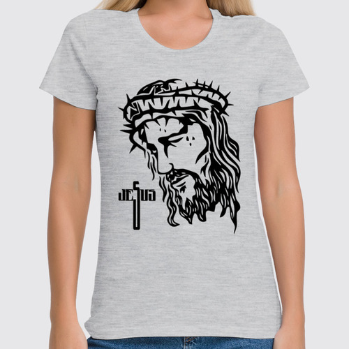 Заказать женскую футболку в Москве. Футболка классическая Jesus Christ от balden - готовые дизайны и нанесение принтов.