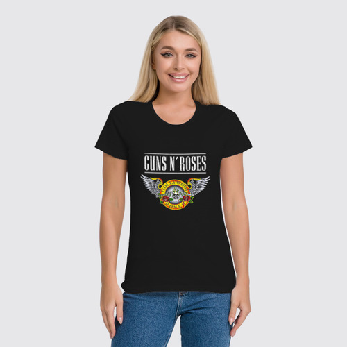 Заказать женскую футболку в Москве. Футболка классическая Guns n' Roses от Leichenwagen - готовые дизайны и нанесение принтов.
