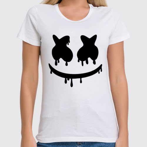 Заказать женскую футболку в Москве. Футболка классическая Marshmello от weeert - готовые дизайны и нанесение принтов.