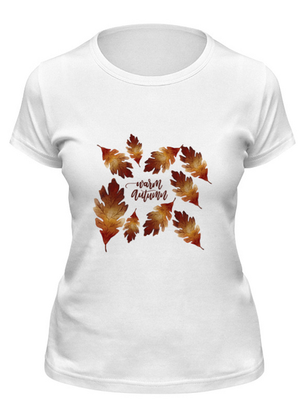 Заказать женскую футболку в Москве. Футболка классическая Осень от ZVER  - готовые дизайны и нанесение принтов.