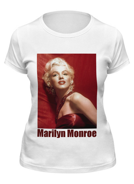 Заказать женскую футболку в Москве. Футболка классическая Marilyn Monroe red от KinoArt - готовые дизайны и нанесение принтов.