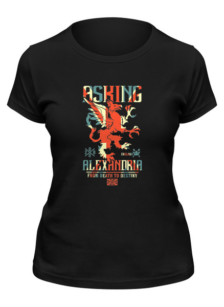 Заказать женскую футболку в Москве. Футболка классическая Asking Alexandria  от geekbox - готовые дизайны и нанесение принтов.
