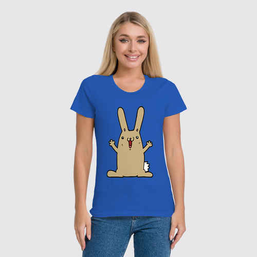 Заказать женскую футболку в Москве. Футболка классическая Hello rabbit от skynatural - готовые дизайны и нанесение принтов.