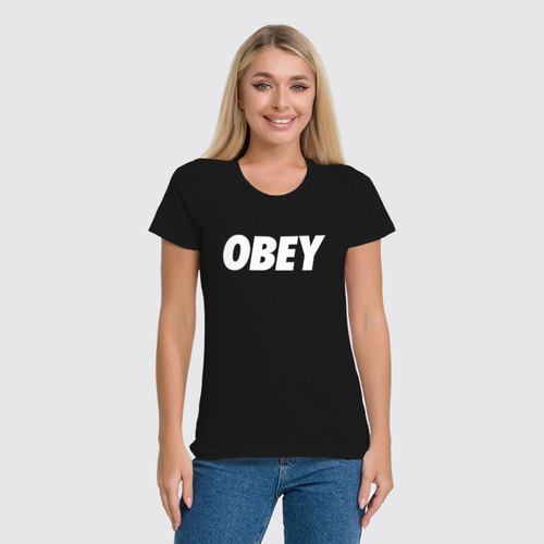 Заказать женскую футболку в Москве. Футболка классическая OBEY  от DESIGNER   - готовые дизайны и нанесение принтов.