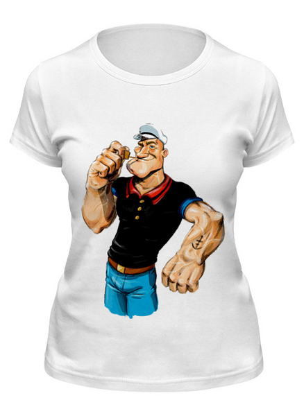 Заказать женскую футболку в Москве. Футболка классическая Попай/Popeye от vita22 - готовые дизайны и нанесение принтов.
