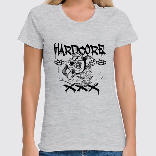Заказать женскую футболку в Москве. Футболка классическая HARDCORE от Серега Шнайдер - готовые дизайны и нанесение принтов.