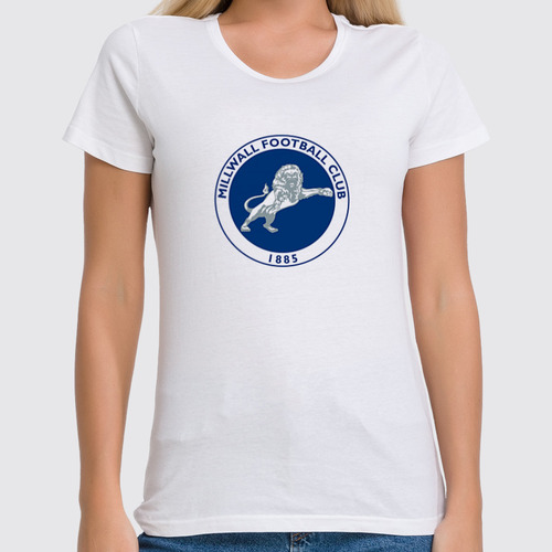 Заказать женскую футболку в Москве. Футболка классическая Millwall FC women logo tee от Millwall Supporters Club Russia - готовые дизайны и нанесение принтов.