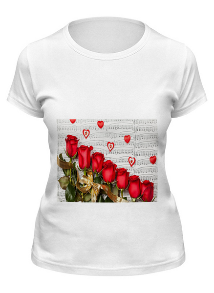 Заказать женскую футболку в Москве. Футболка классическая Цветы Розы от Тима Старк - готовые дизайны и нанесение принтов.