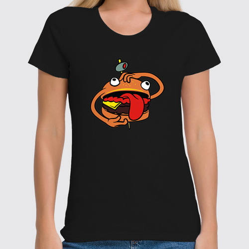 Заказать женскую футболку в Москве. Футболка классическая Бургермен от PrintGamer  - готовые дизайны и нанесение принтов.