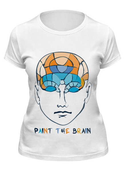 Заказать женскую футболку в Москве. Футболка классическая Раскрась мозг от PolinaPo - готовые дизайны и нанесение принтов.