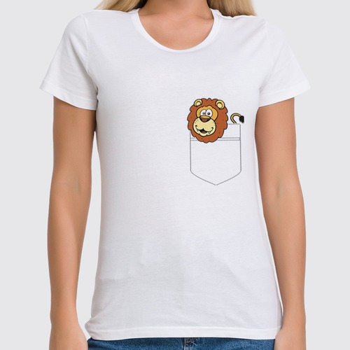 Заказать женскую футболку в Москве. Футболка классическая Львёнок от Romanova - готовые дизайны и нанесение принтов.