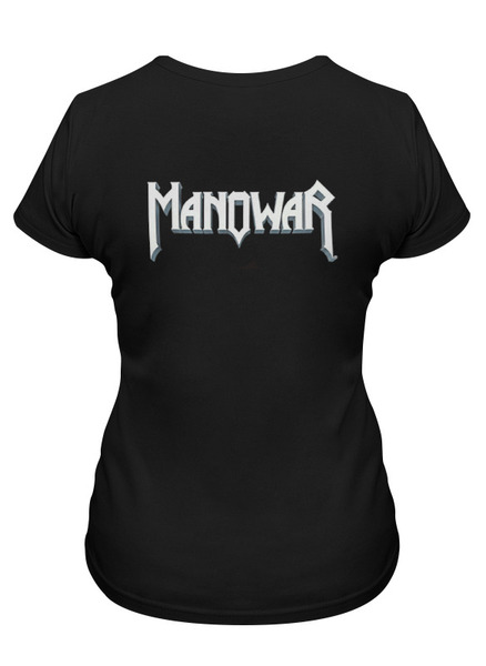 Заказать женскую футболку в Москве. Футболка классическая Manowar Band от Leichenwagen - готовые дизайны и нанесение принтов.