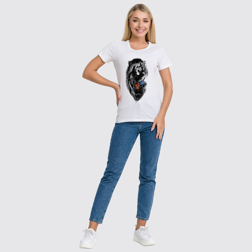 Заказать женскую футболку в Москве. Футболка классическая Монашка  от T-shirt print  - готовые дизайны и нанесение принтов.