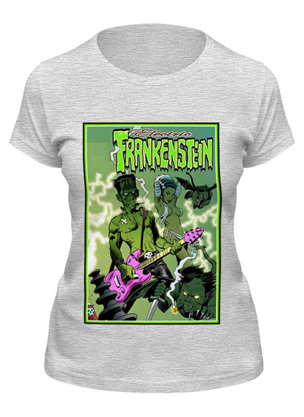 Заказать женскую футболку в Москве. Футболка классическая Frankenstein Rocker от Leichenwagen - готовые дизайны и нанесение принтов.