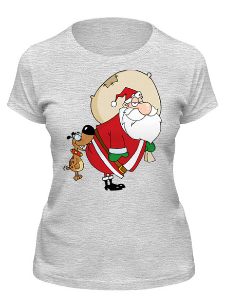 Заказать женскую футболку в Москве. Футболка классическая Санта от Елена  - готовые дизайны и нанесение принтов.
