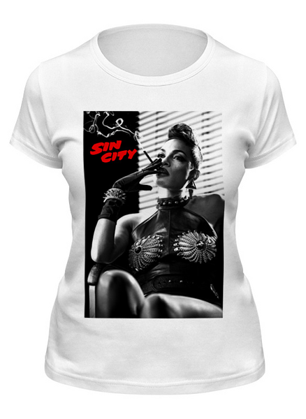 Заказать женскую футболку в Москве. Футболка классическая Sin City / Город Грехов от KinoArt - готовые дизайны и нанесение принтов.