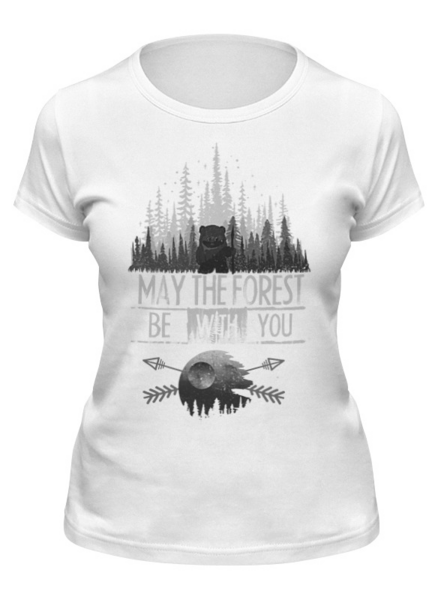 Заказать женскую футболку в Москве. Футболка классическая May The Forest от oneredfoxstore@gmail.com - готовые дизайны и нанесение принтов.