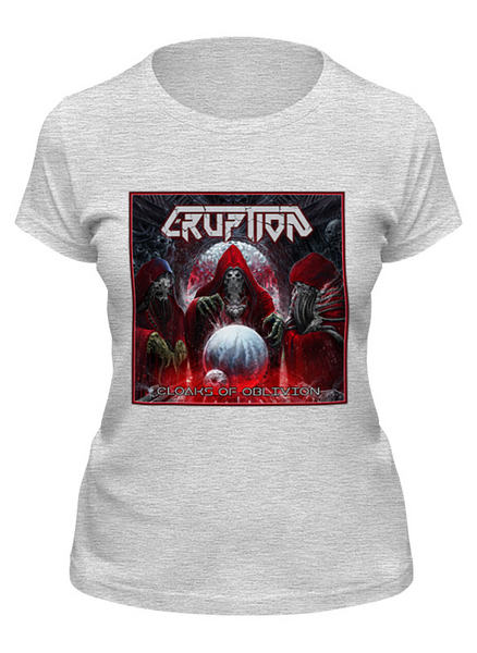 Заказать женскую футболку в Москве. Футболка классическая Eruption - thrash metal band от Leichenwagen - готовые дизайны и нанесение принтов.