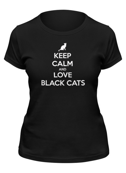 Заказать женскую футболку в Москве. Футболка классическая люблю котов от queen  - готовые дизайны и нанесение принтов.