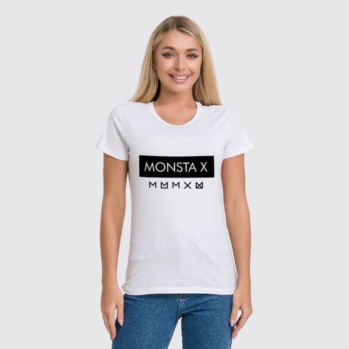 Заказать женскую футболку в Москве. Футболка классическая Monsta X от geekbox - готовые дизайны и нанесение принтов.