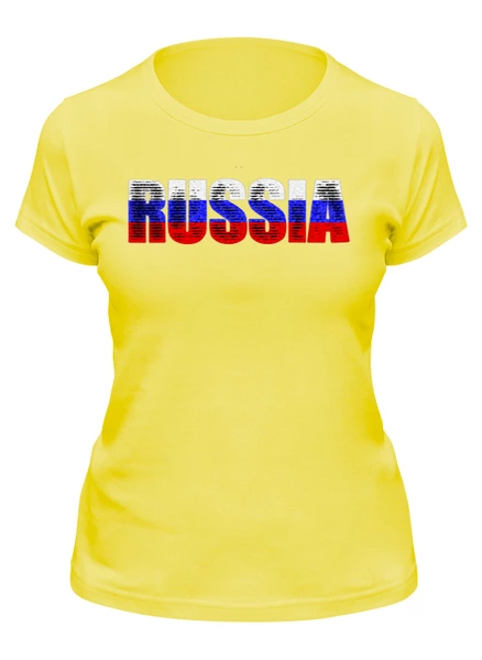 Заказать женскую футболку в Москве. Футболка классическая России  от Print design  - готовые дизайны и нанесение принтов.