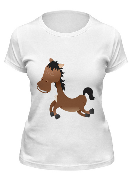 Заказать женскую футболку в Москве. Футболка классическая Лошадь от nadegda - готовые дизайны и нанесение принтов.
