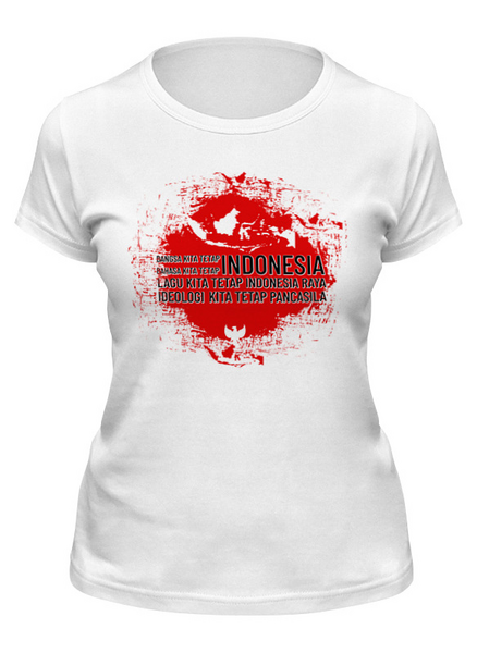 Заказать женскую футболку в Москве. Футболка классическая Индонезия от freel280380@gmail.com - готовые дизайны и нанесение принтов.