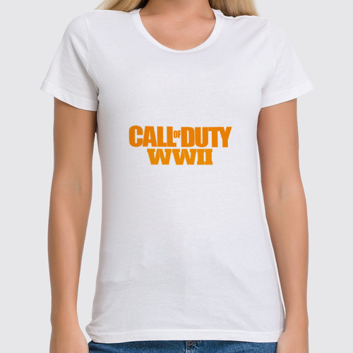 Заказать женскую футболку в Москве. Футболка классическая Call of Duty WW2 от THE_NISE  - готовые дизайны и нанесение принтов.