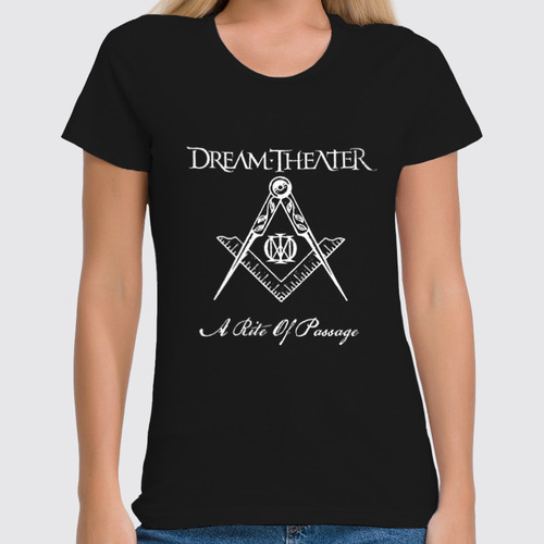Заказать женскую футболку в Москве. Футболка классическая Dream Theater от geekbox - готовые дизайны и нанесение принтов.