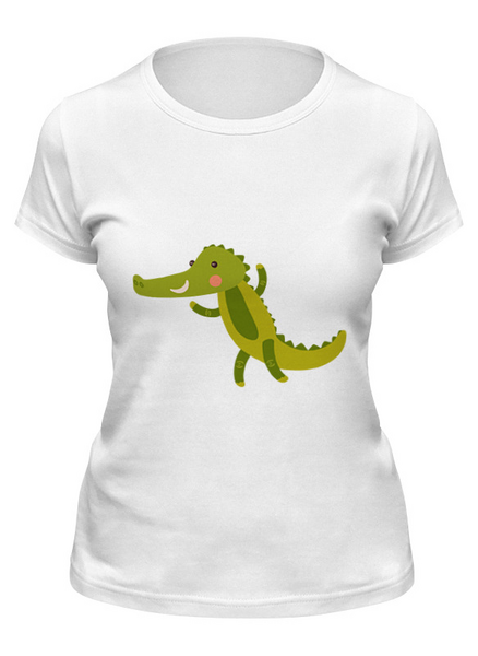 Заказать женскую футболку в Москве. Футболка классическая Крокодил от Romanova - готовые дизайны и нанесение принтов.