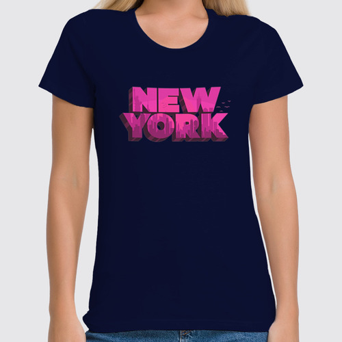 Заказать женскую футболку в Москве. Футболка классическая New York City от balden - готовые дизайны и нанесение принтов.