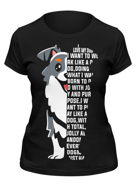 Заказать женскую футболку в Москве. Футболка классическая ߷ Dog lover ߷ от balden - готовые дизайны и нанесение принтов.