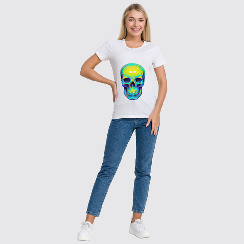 Заказать женскую футболку в Москве. Футболка классическая Colorfull skull от scoopysmith - готовые дизайны и нанесение принтов.