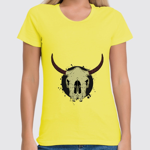 Заказать женскую футболку в Москве. Футболка классическая Skull Bull от denis01001 - готовые дизайны и нанесение принтов.