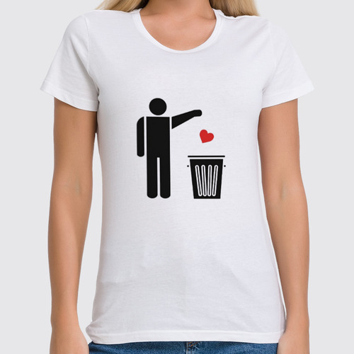 Заказать женскую футболку в Москве. Футболка классическая Love Trash от Александр Серебренников - готовые дизайны и нанесение принтов.