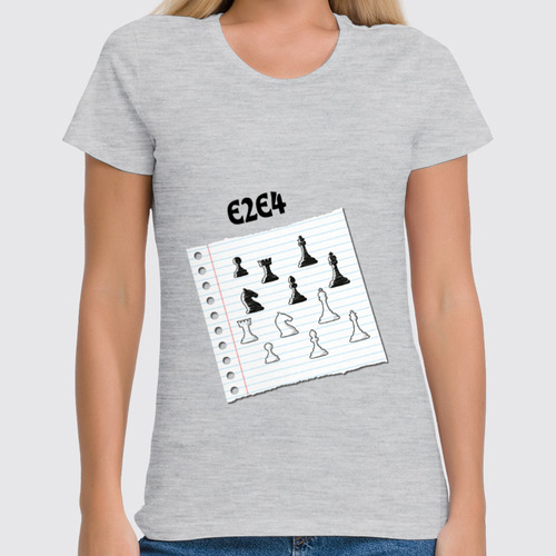 Заказать женскую футболку в Москве. Футболка классическая Шахматиста от BeliySlon - готовые дизайны и нанесение принтов.